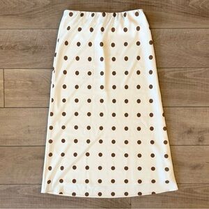 Jenni Kayne Everyday Polka Dot Slip Skirt In Caramel Dot - $325 Retail - Medium